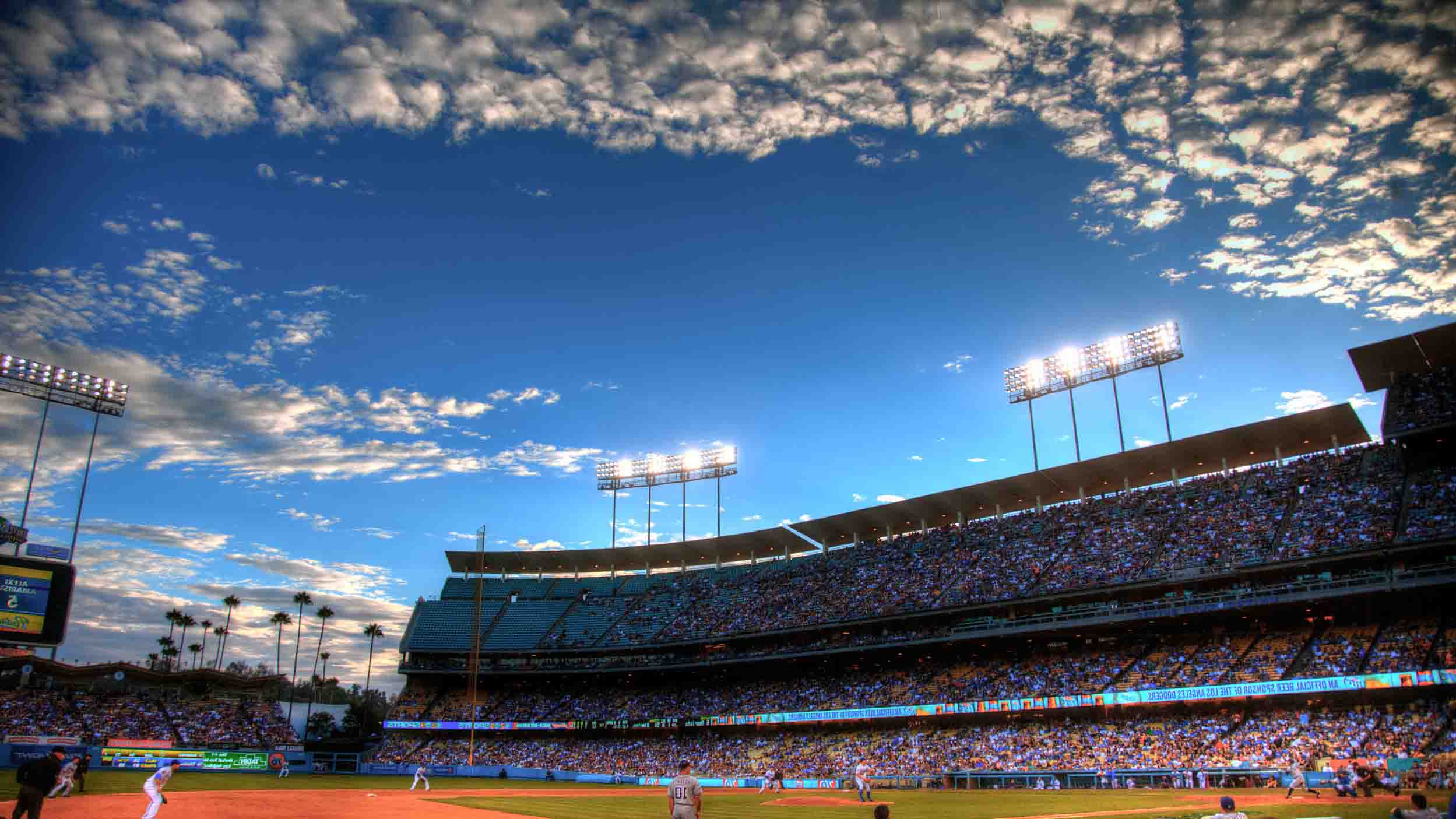 Los Angeles Dodgers Stadium at sunset donate car