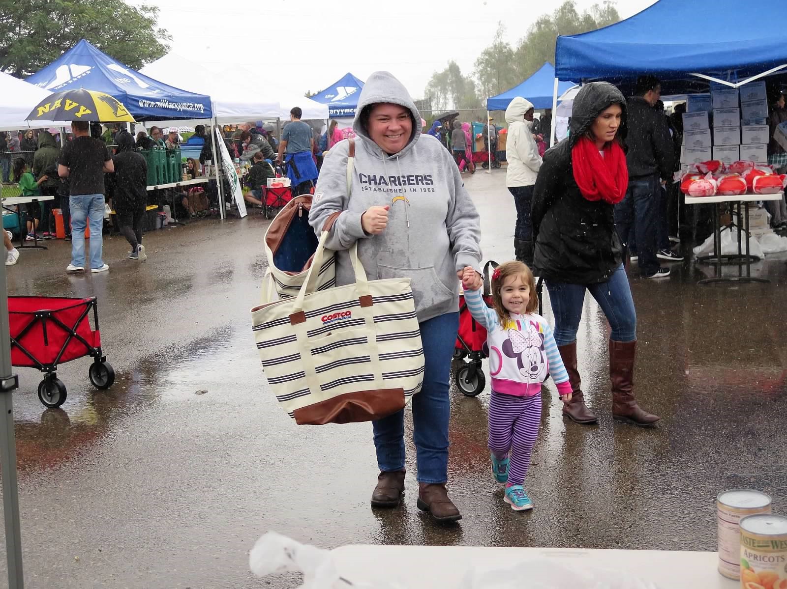 Neighborhood Exchange military families are provided food in a farmers market atmosphere